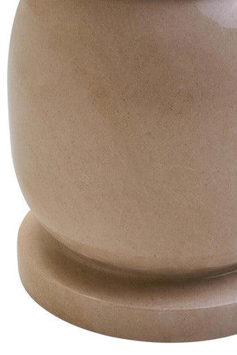 Cream Marble Multi Use Stool and Side Table with Refined Smooth Surface, Zoro