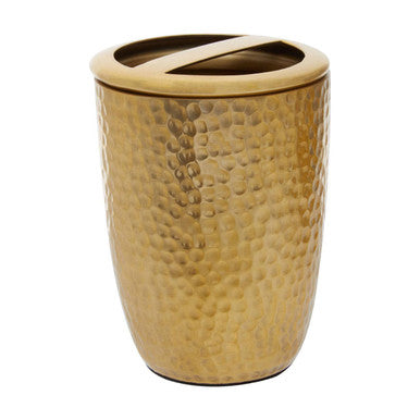 Allegra Gold Aluminium Toothbrush Holder with Hammered Effect