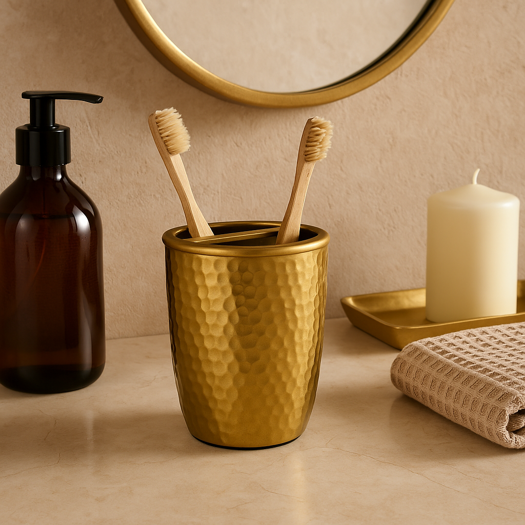 Allegra Hammered Effect Toothbrush Holder
