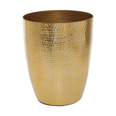 Allegra Gold Aluminium Waste Bin with Hammered Effect