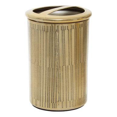 Allegra Gold Aluminium Toothbrush Holder with Line Effect