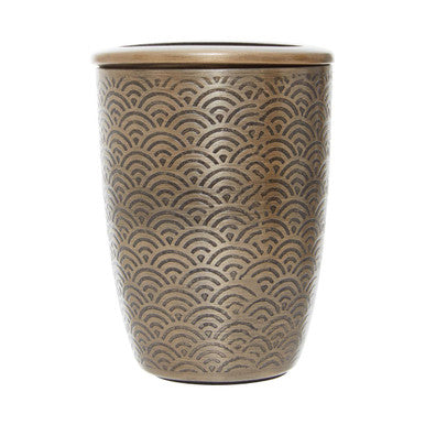 Allegra Gold Aluminium Toothbrush Holder with Etched Detail