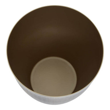 Gold Finish Waste Bin With Etching | Allegra
