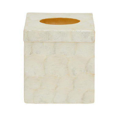 White Shell Square Tissue Box | Palu