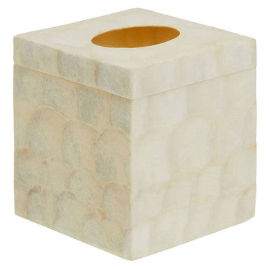 White Shell Square Tissue Box | Palu