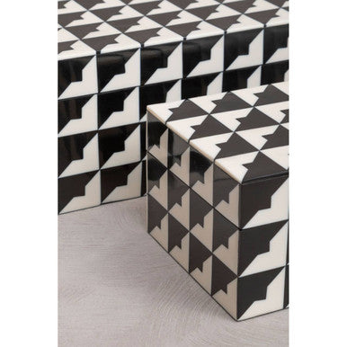 Davino Black and White Small Trinket Box