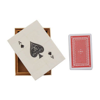Churchill Games Cream and Black Card Box with Playing Cards