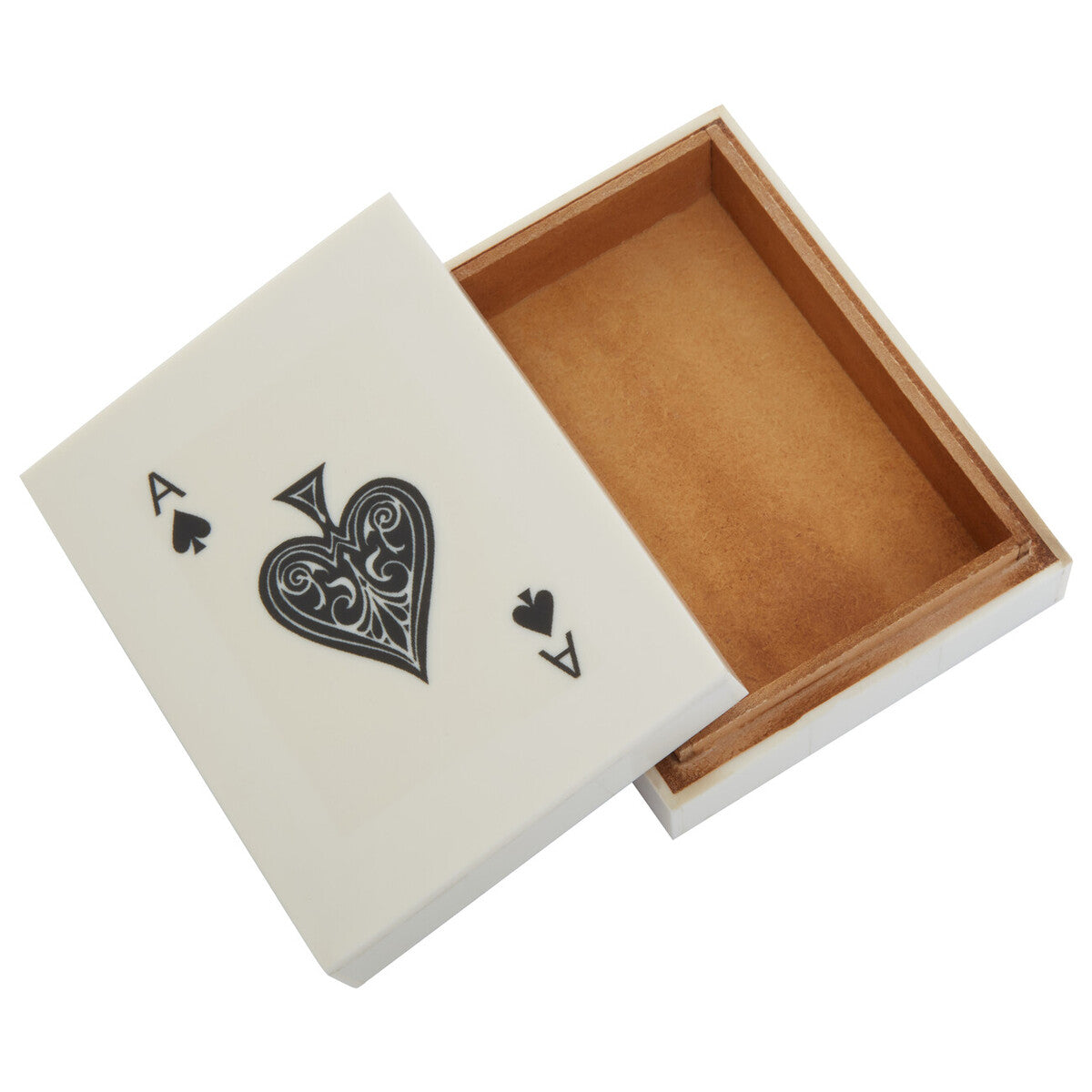 Churchill Games Cream and Black Card Box with Playing Cards