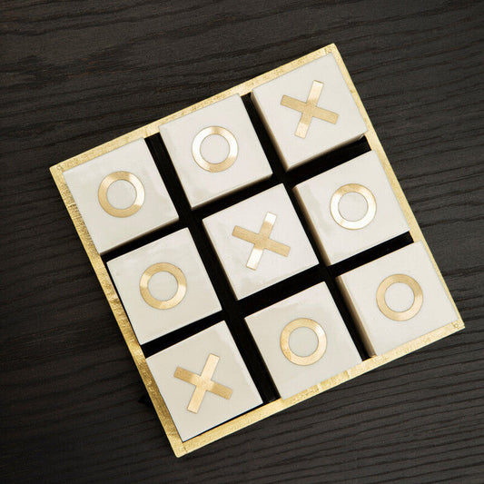 Churchill Games Cream and Black Bone Noughts & Crosses