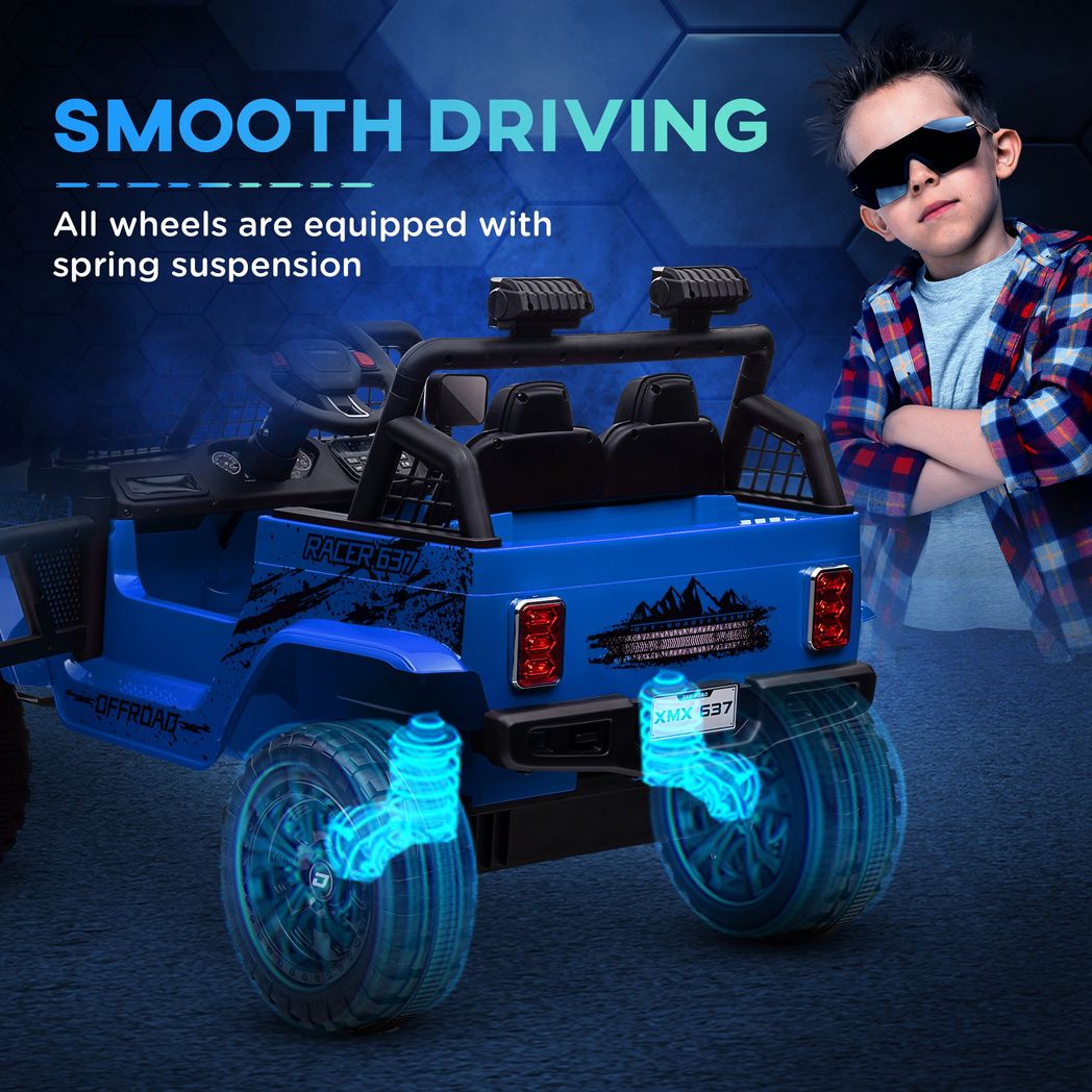 AIYAPLAY Kids Ride On Car, 12V Electric Truck w/ Suspension