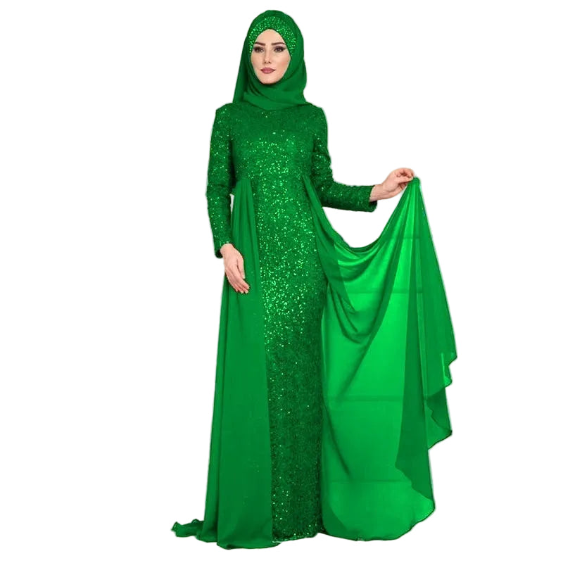 Elegant Sequinned Long Fish Tail Dress