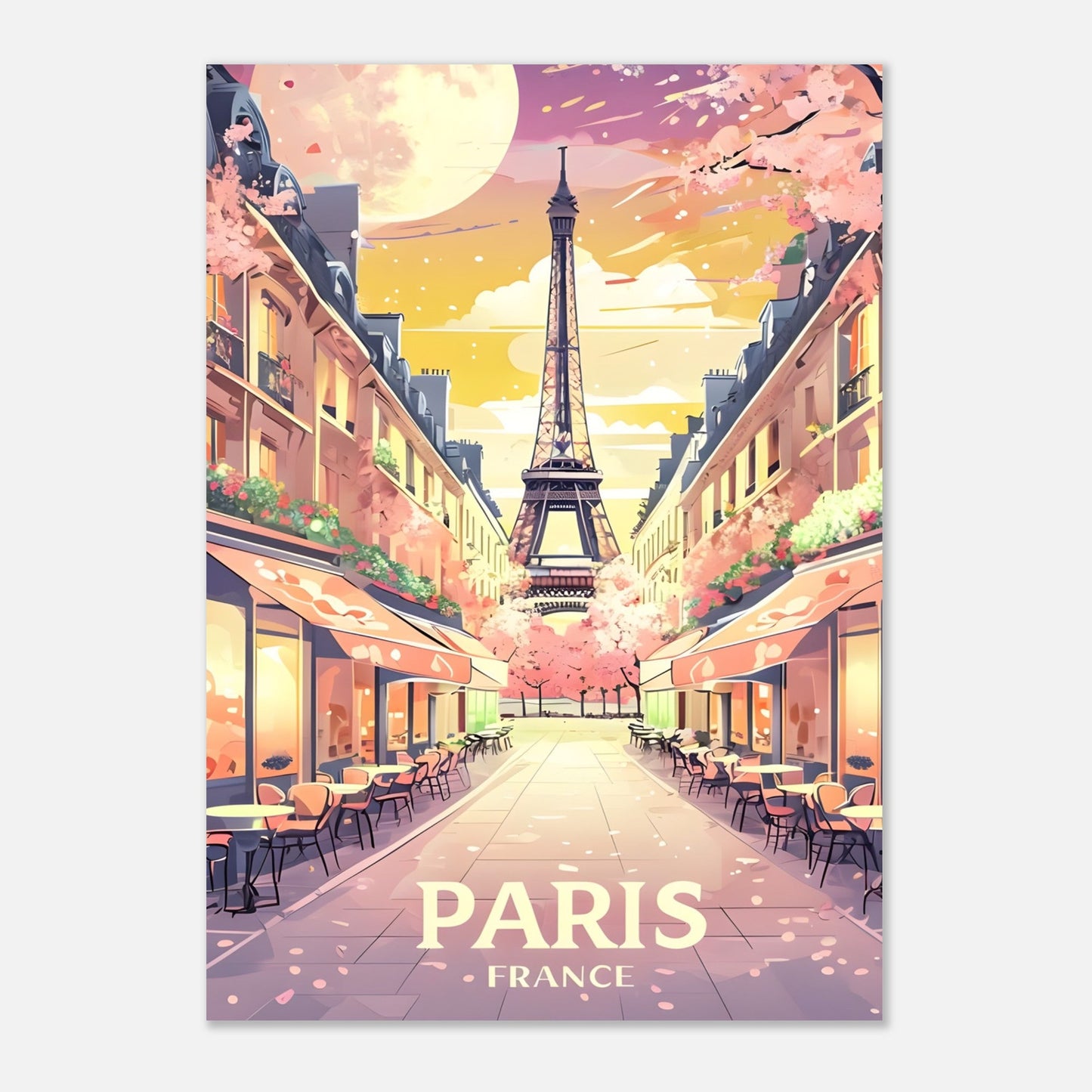 Paris Wall Art – Eiffel Tower Sunset Print