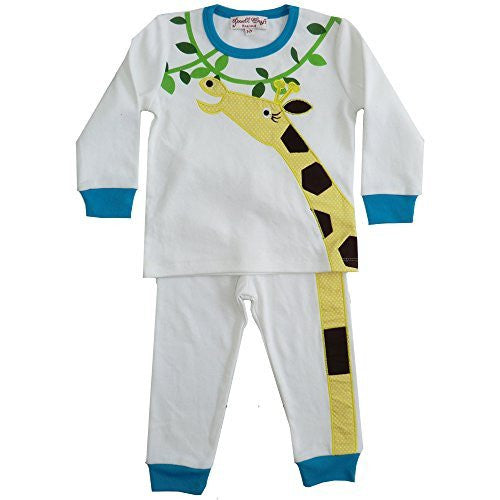 Powell Craft Cotton Pyjamas Boys or girls pyjamas Giraffe design Ages 1-7 (UK 4-5 Yrs (US 6))
