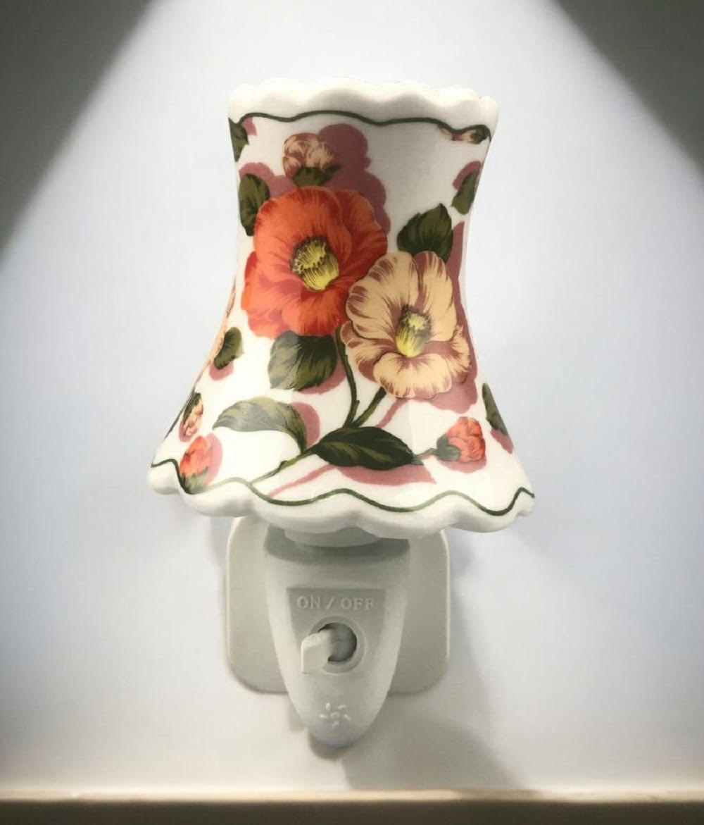 8 INCH FLORAL LED NIGHTLIGHT ORANGE & PASTEL
