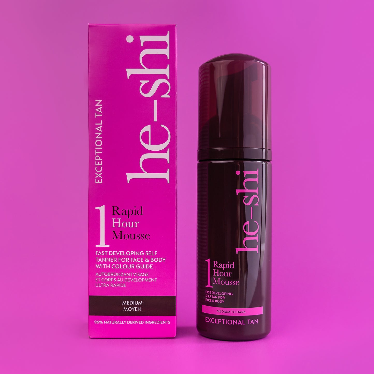 He-Shi Rapid 1 Hour Mousse  - Medium to Dark Self Tan - Quick Dry