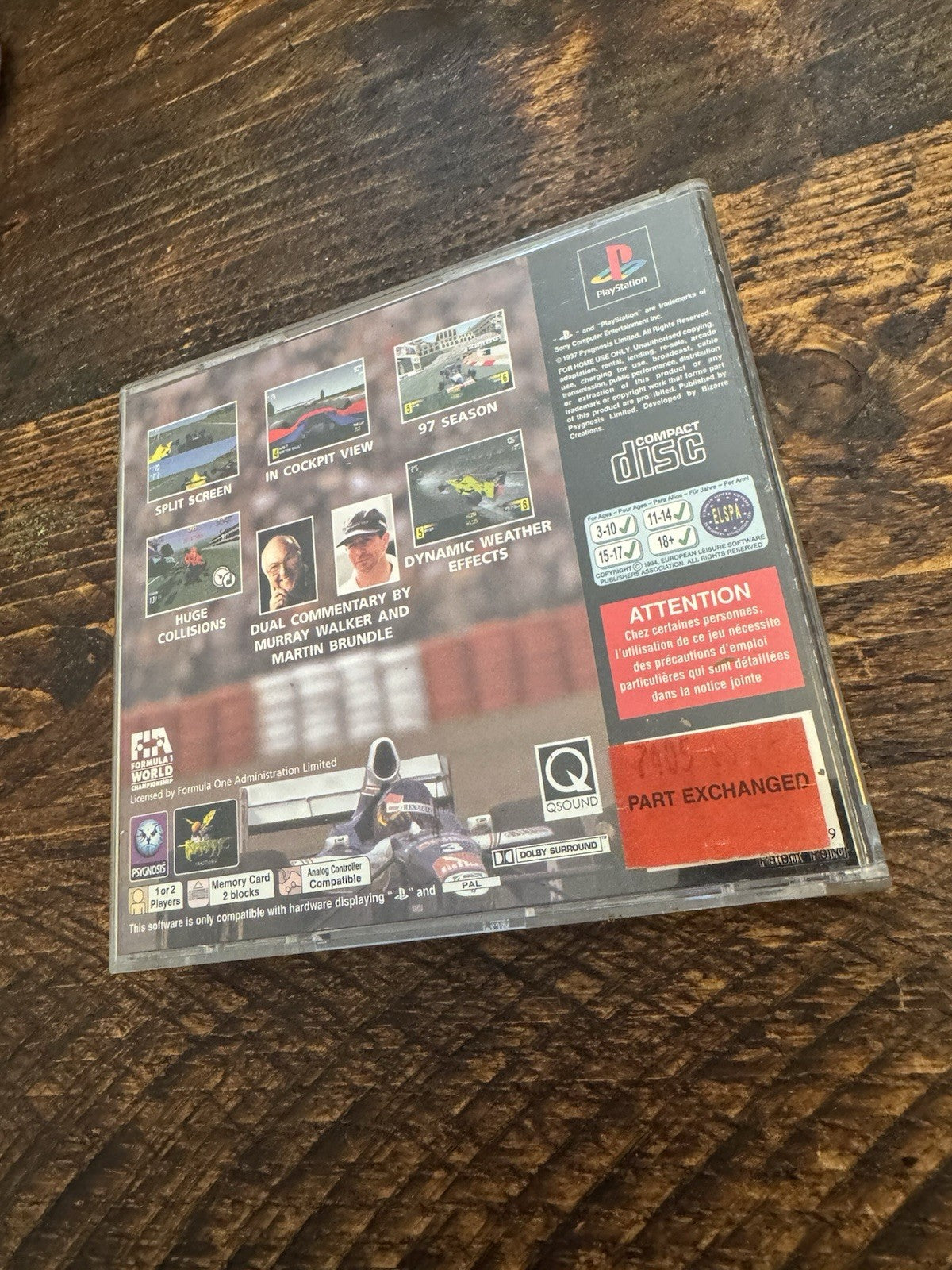 Sony PlayStation 1 Formula 1 97 Video Game