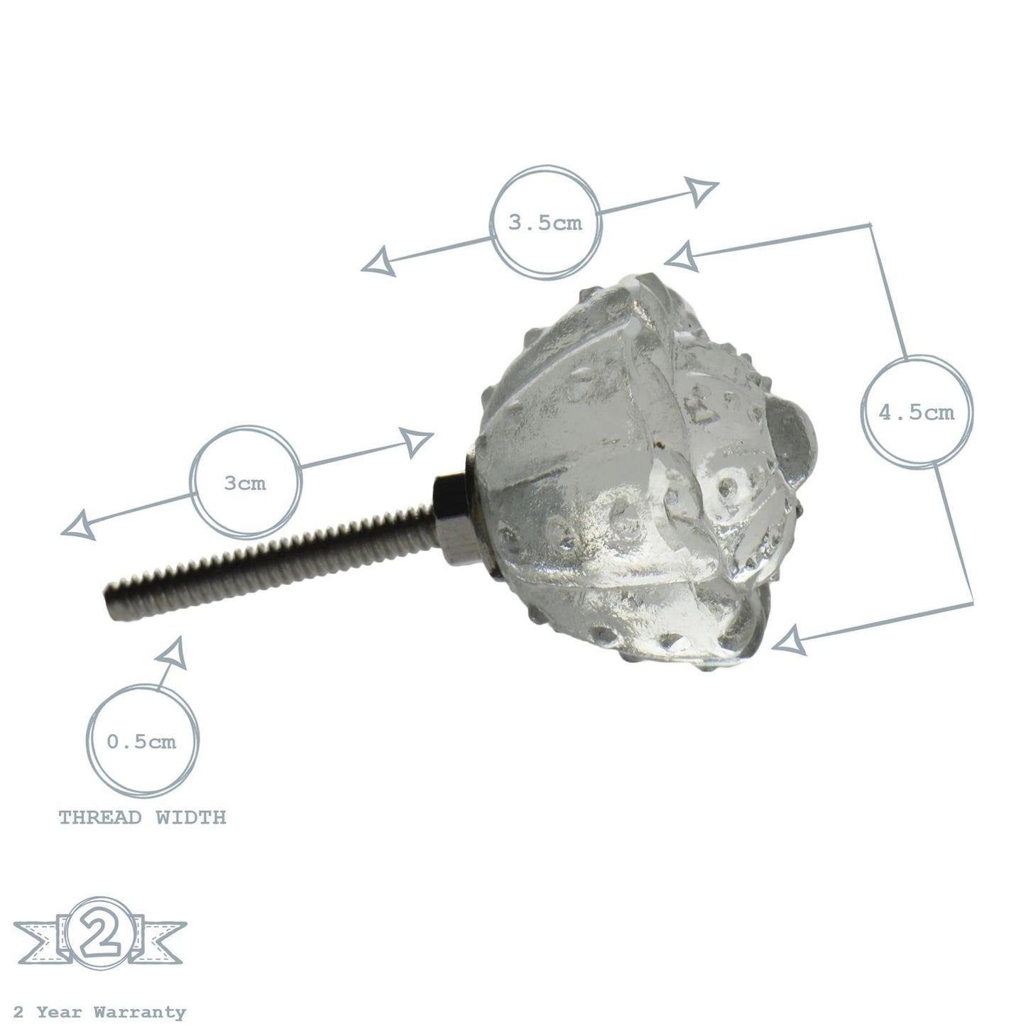 Flower Glass Door Knob