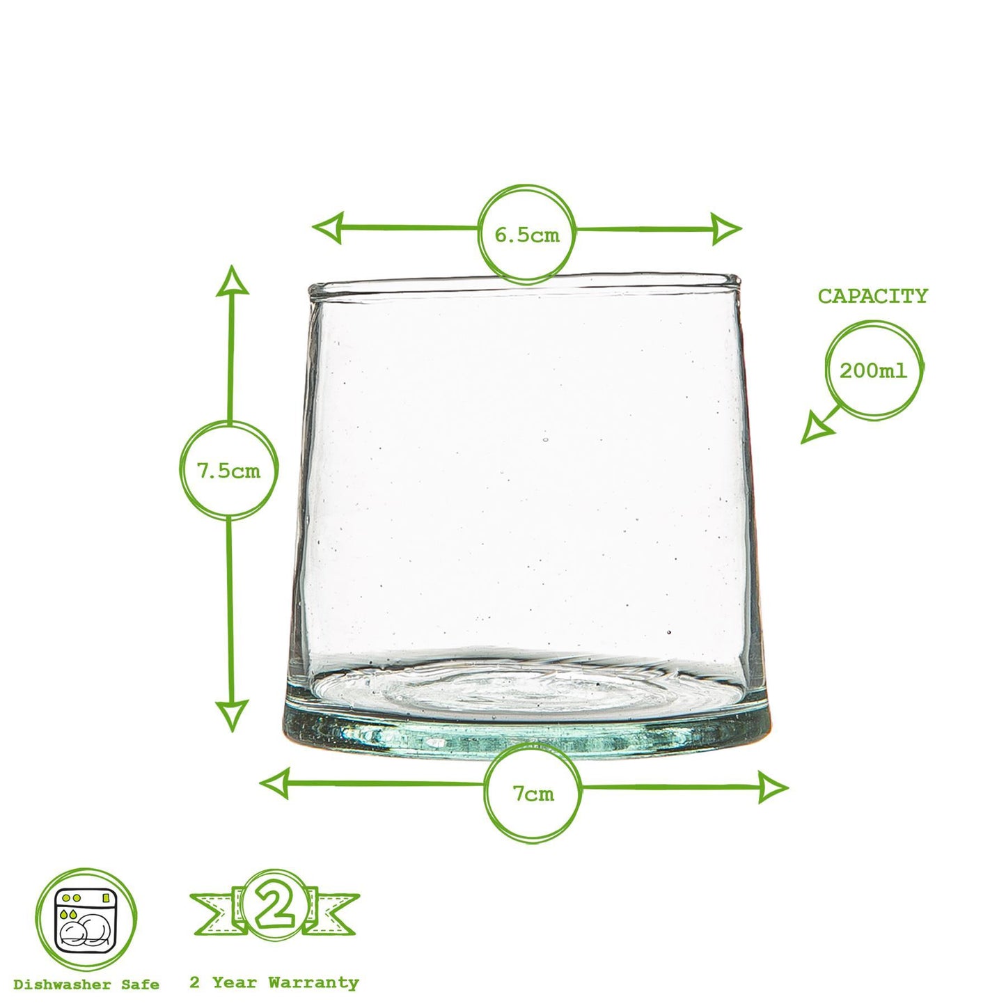 Recycled Glass Tea Light Holders - Pack of Three