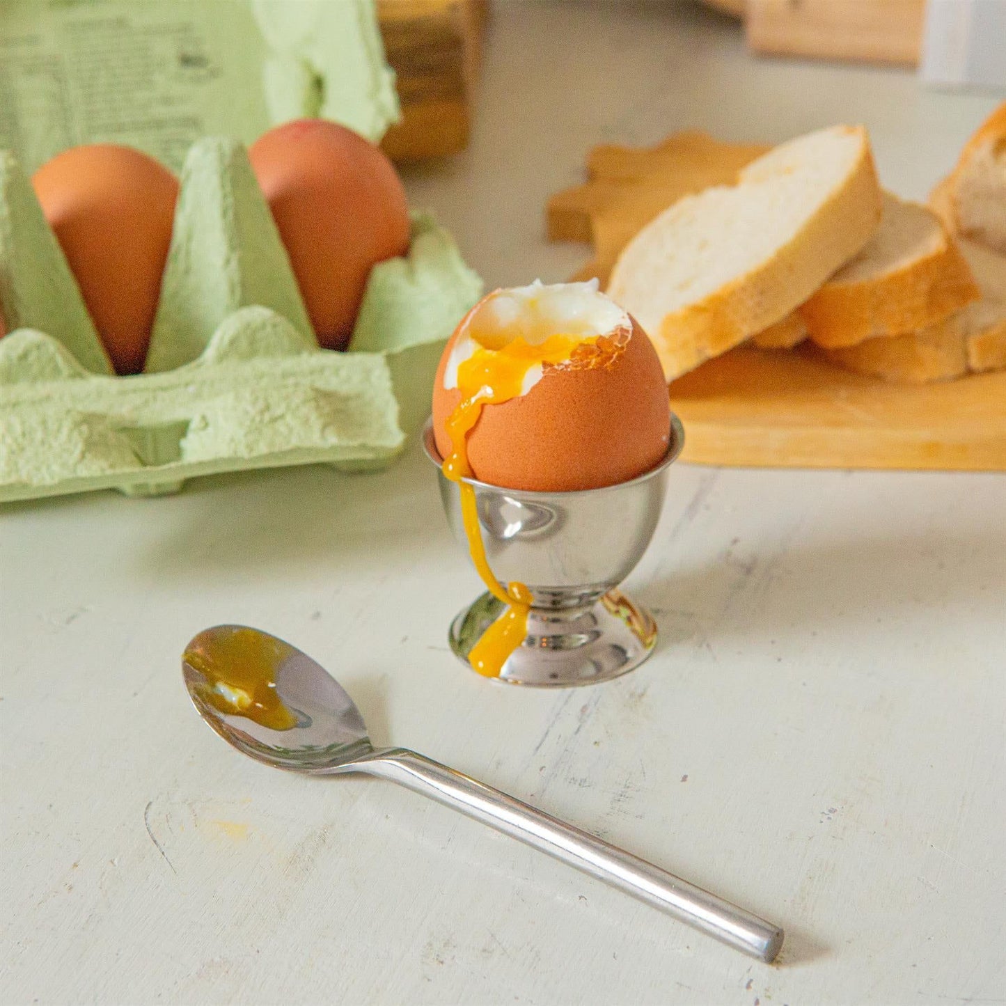 Stainless Steel Egg Cups - Pack of Six