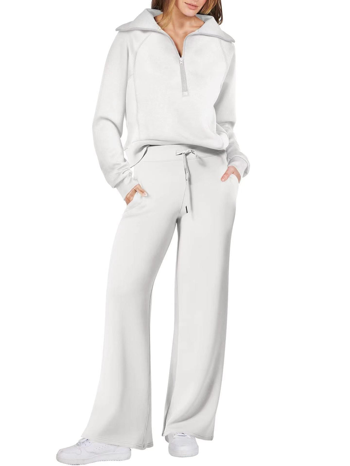 Europe And America Foreign Trade Autumn And Winter Fashion Casual Sport Two-piece Set For Women
