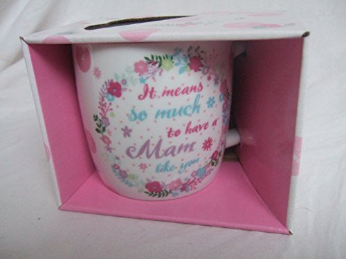 "It Means so Much to have a MAM Like You" Bright Floral Sentimental Mug with Presentation Box