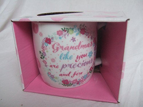 "Grandma's Like You Are Precious & Few" Bright Floral Sentimental Mug with Presentation Box