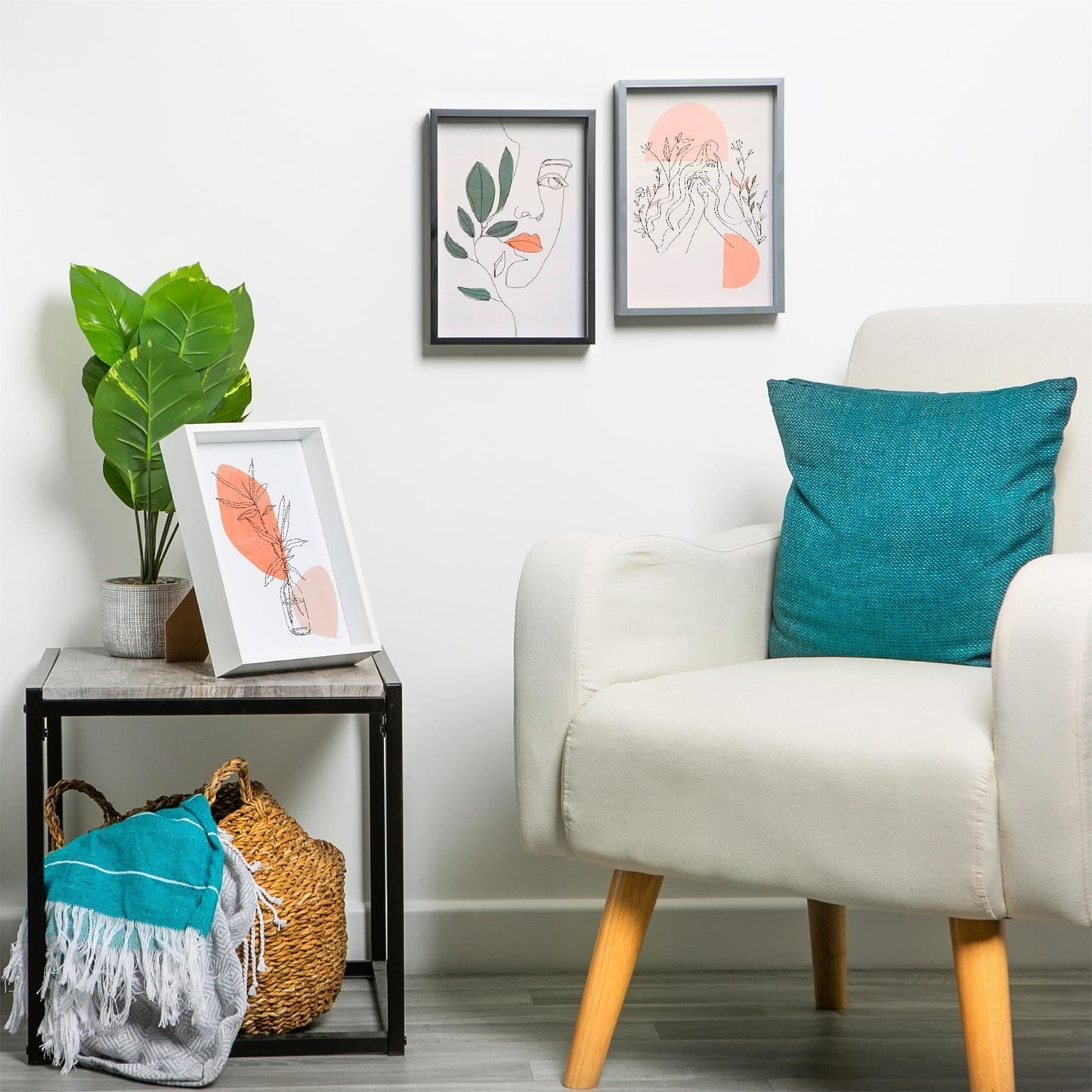 White A4 (8" x 12") Photo Frame with A5 Mount