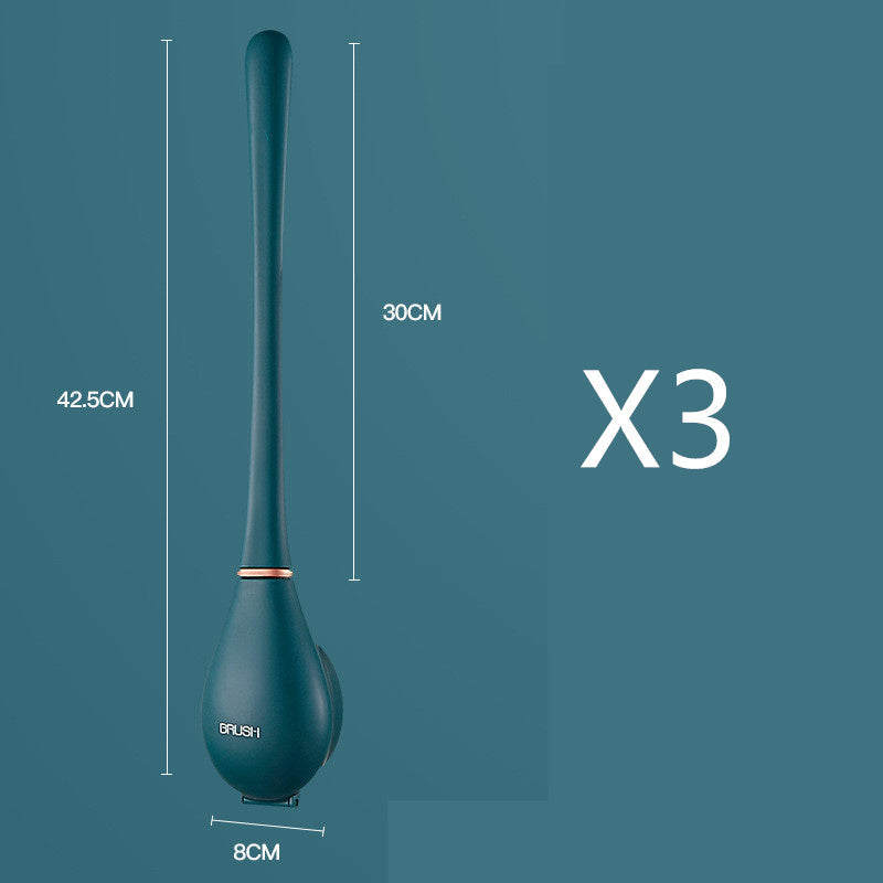 Household Brush Wall-mounted Long-handled Silicone Toilet Brush