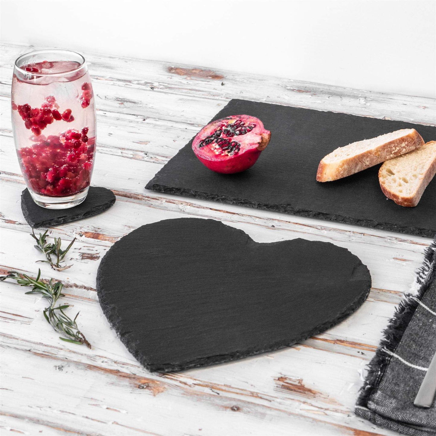 Heart Slate Coasters - Pack of Six