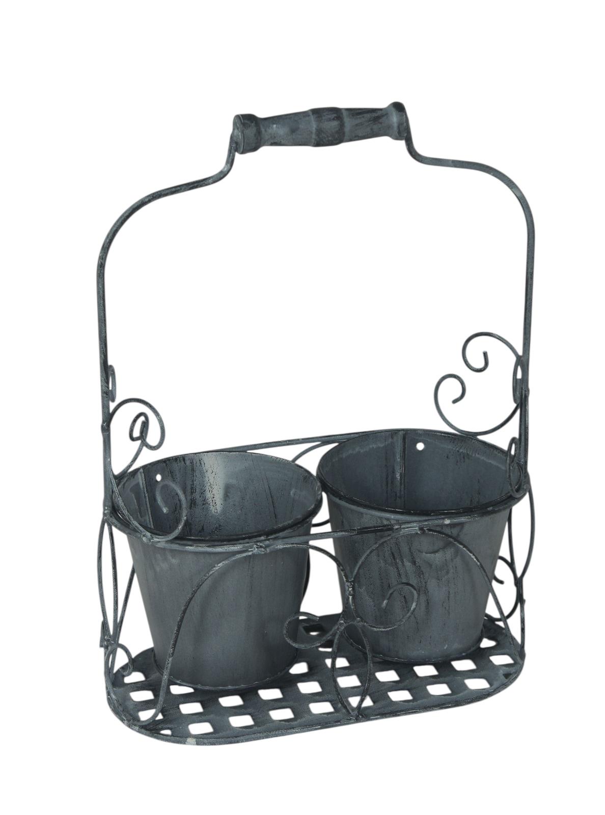WHITE 2 POT PLANTER