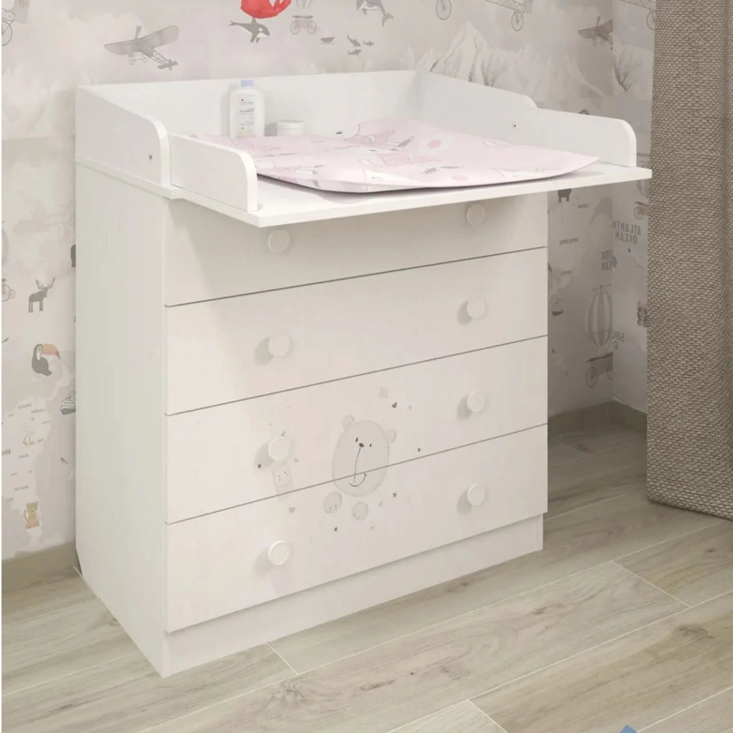 Shefa Kids 800 Teddy Changing Dresser - White