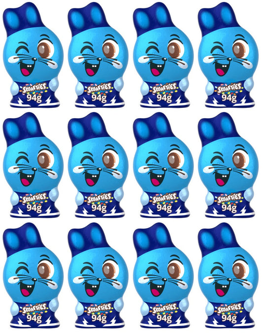 12 x Smarties Bunny Milk Chocolate Easter Hollow Figure - 94GM