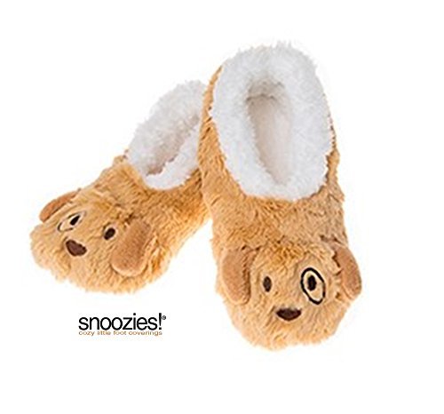 Childrens Animal Snoozies Soft Sherpa Fleece Fluffy  (12-13 UK SMALL, LT BROWN PUP)