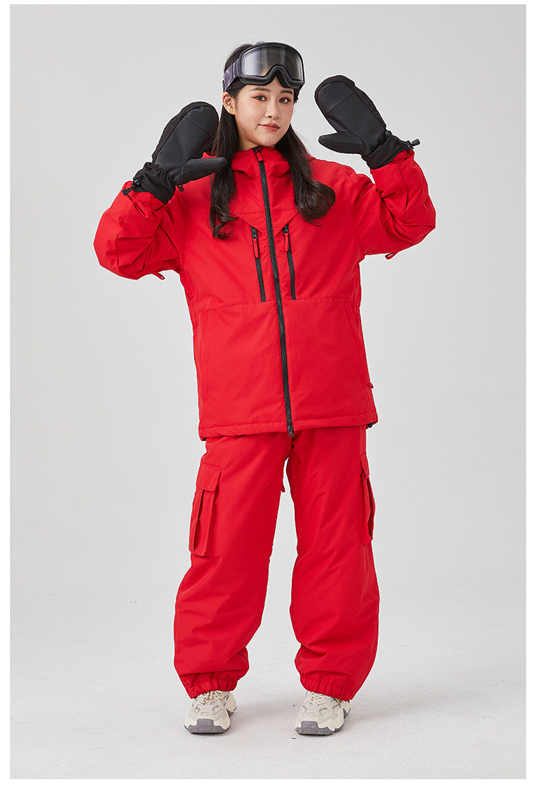 White Padded Waterproof Modest Biker Suit - Loose-Fitting Outdoor Top & Pants