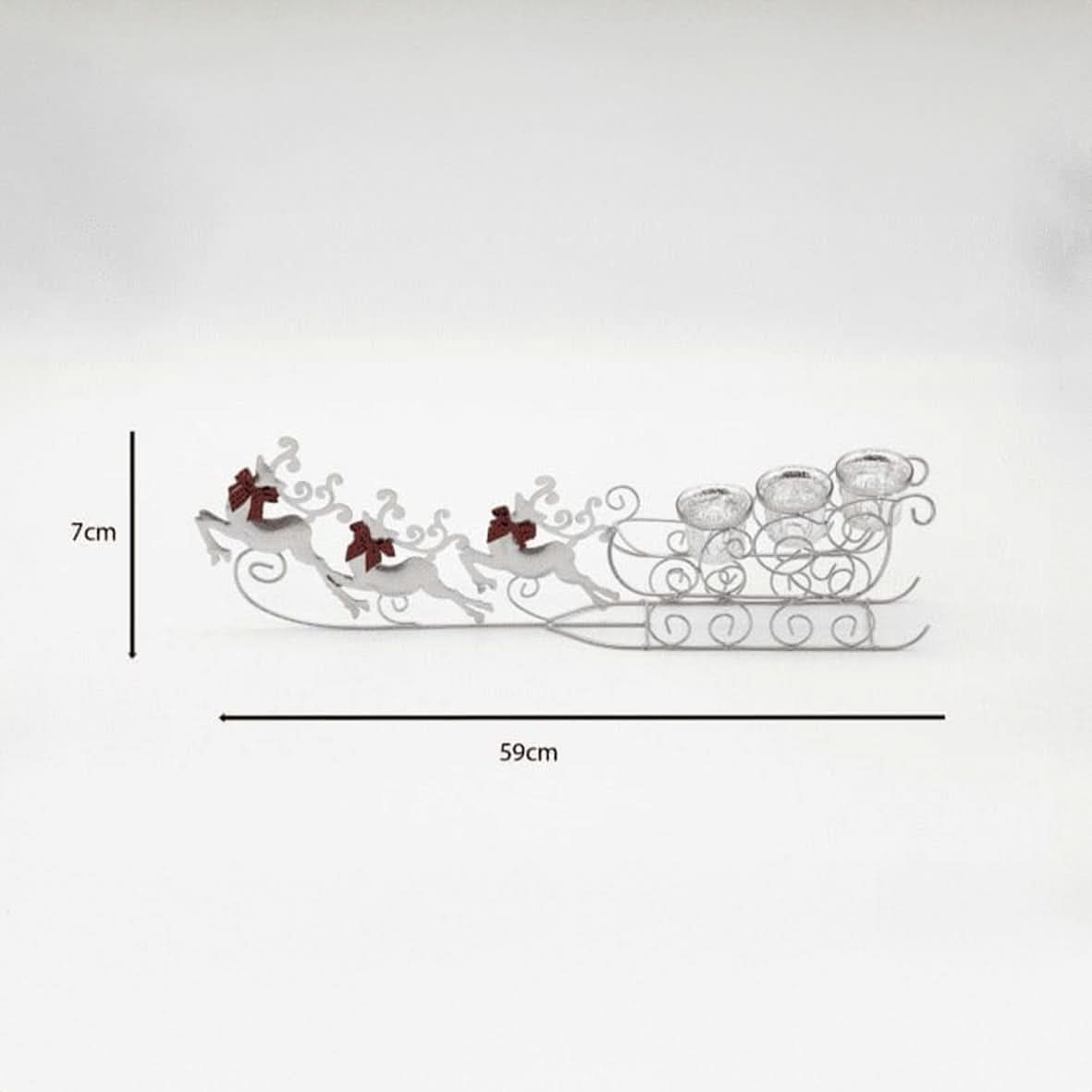 Glass Flying Reindeer Candle Holder