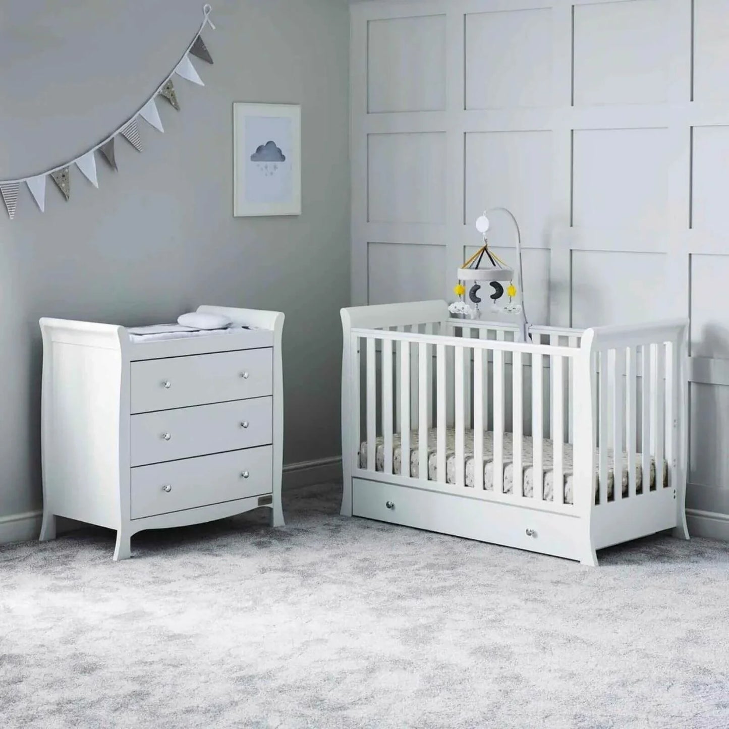 Ickle Bubba Snowdon 4-in-1 Mini Furniture Set Fibre Mattress 2 pcs - White