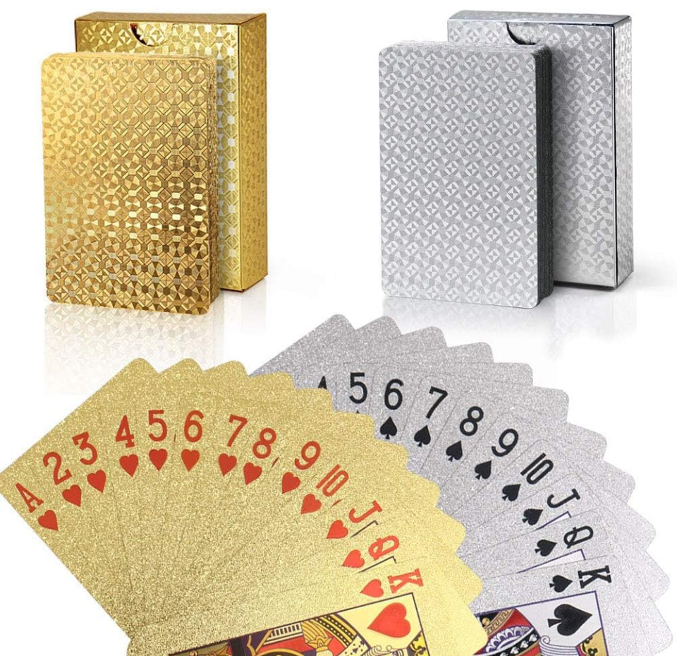 Playing Cards,Waterproof Poker– (Gold+Silver)