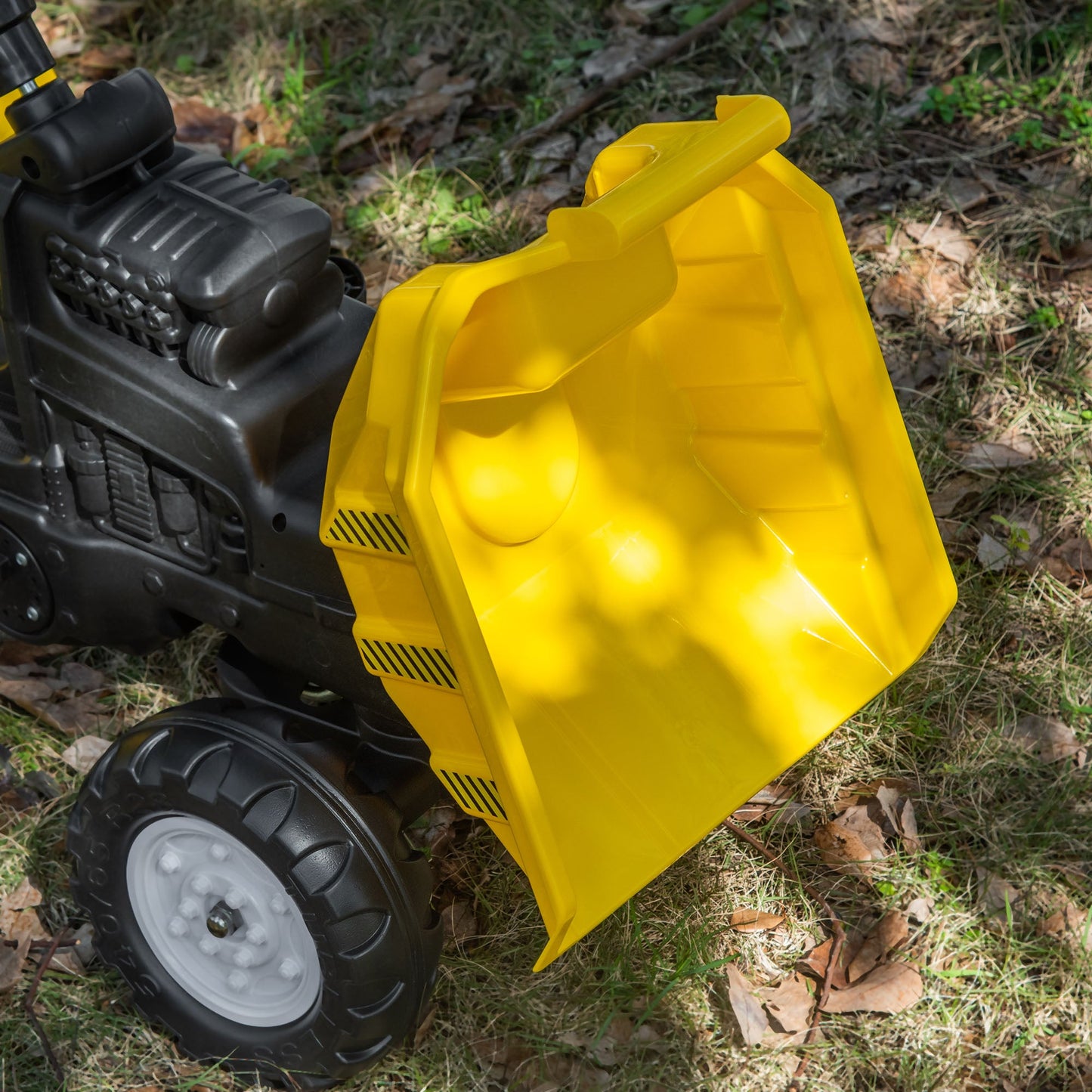 HOMCOM Ride on Tractor No Power for Kids with Manual Control Bucket