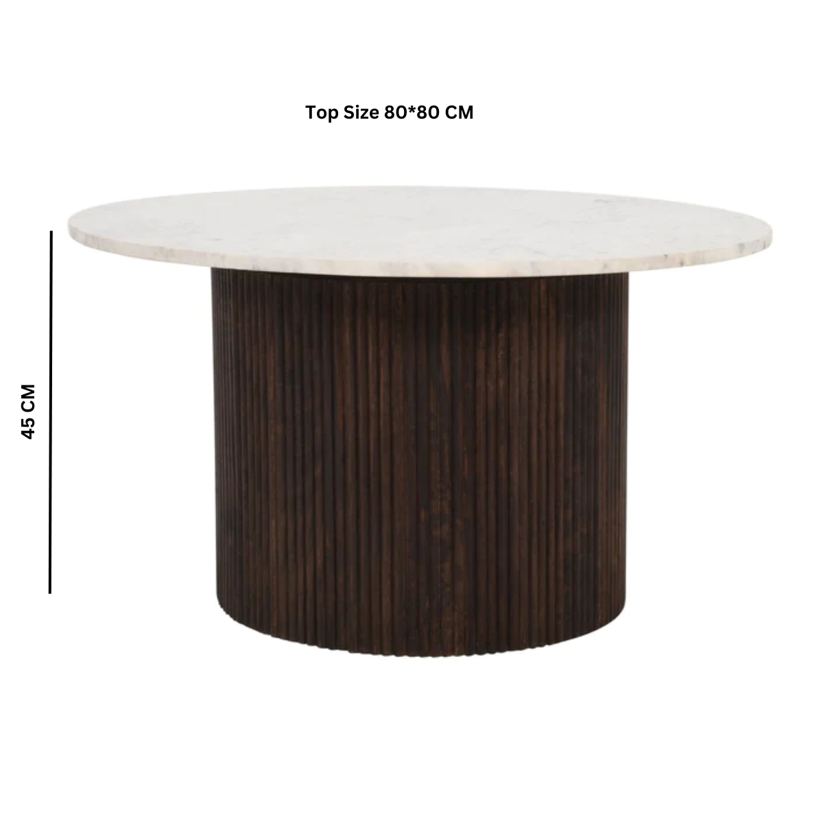 Opal Mango Wood Coffee Table With Marble Top