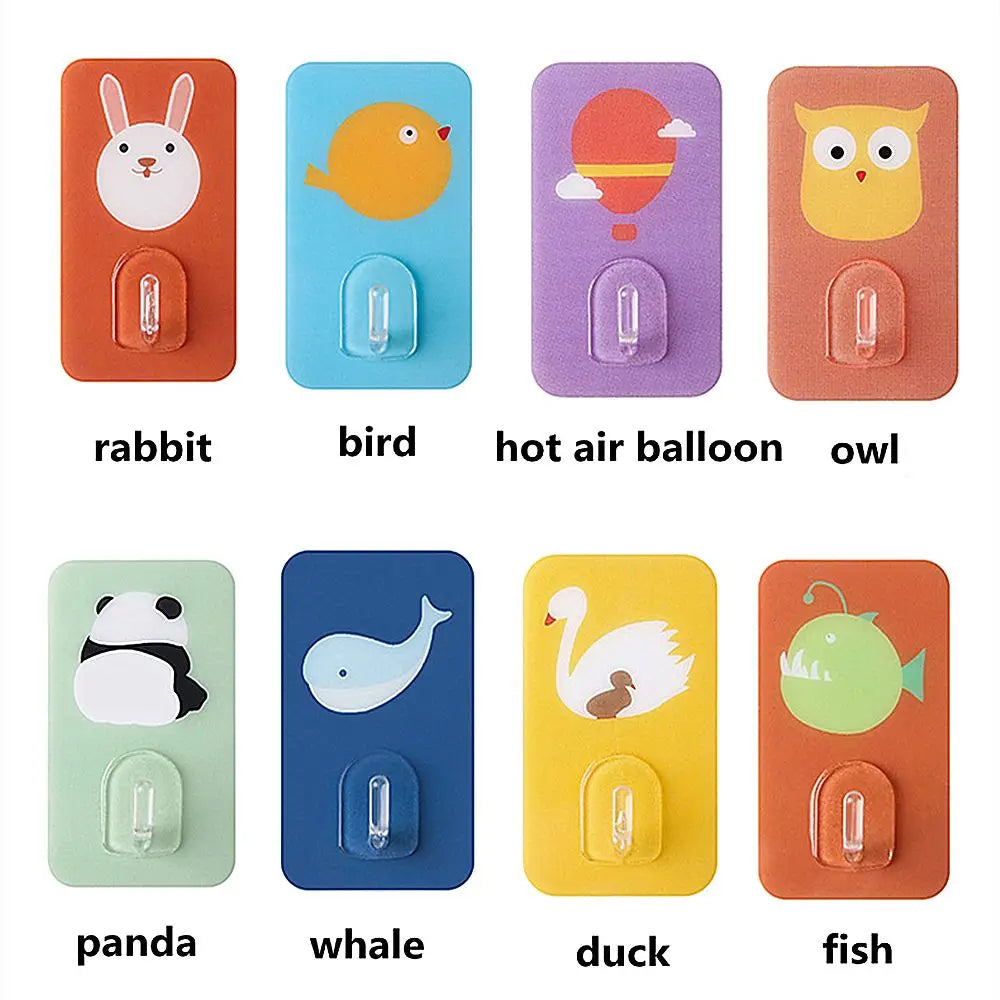 Adhesive Wall Hook - Durable Cartoon Design for Towel & Key Storage