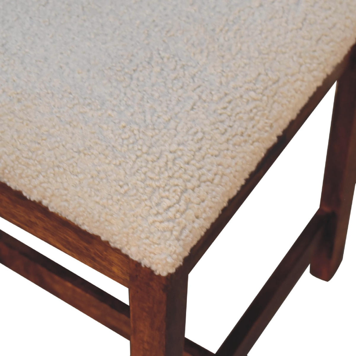 Artisan Furniture Solid Wood Cream Boucle Rattan Chair