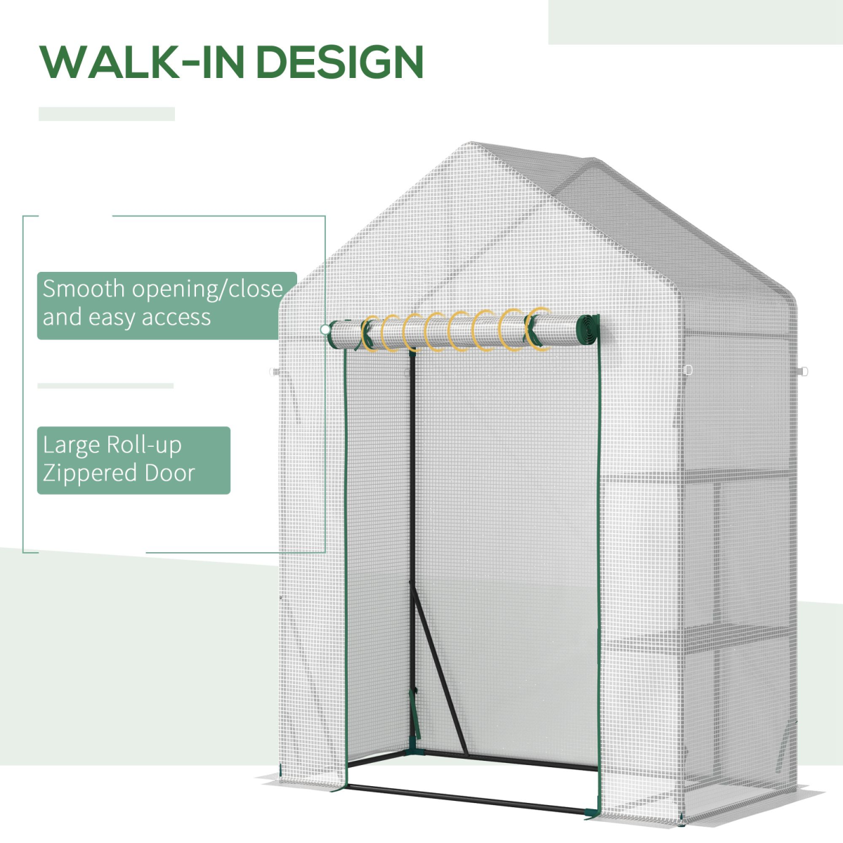 Greenhouse for Outdoor, Portable Gardening Plant Grow House w/ Shelf Outsunny