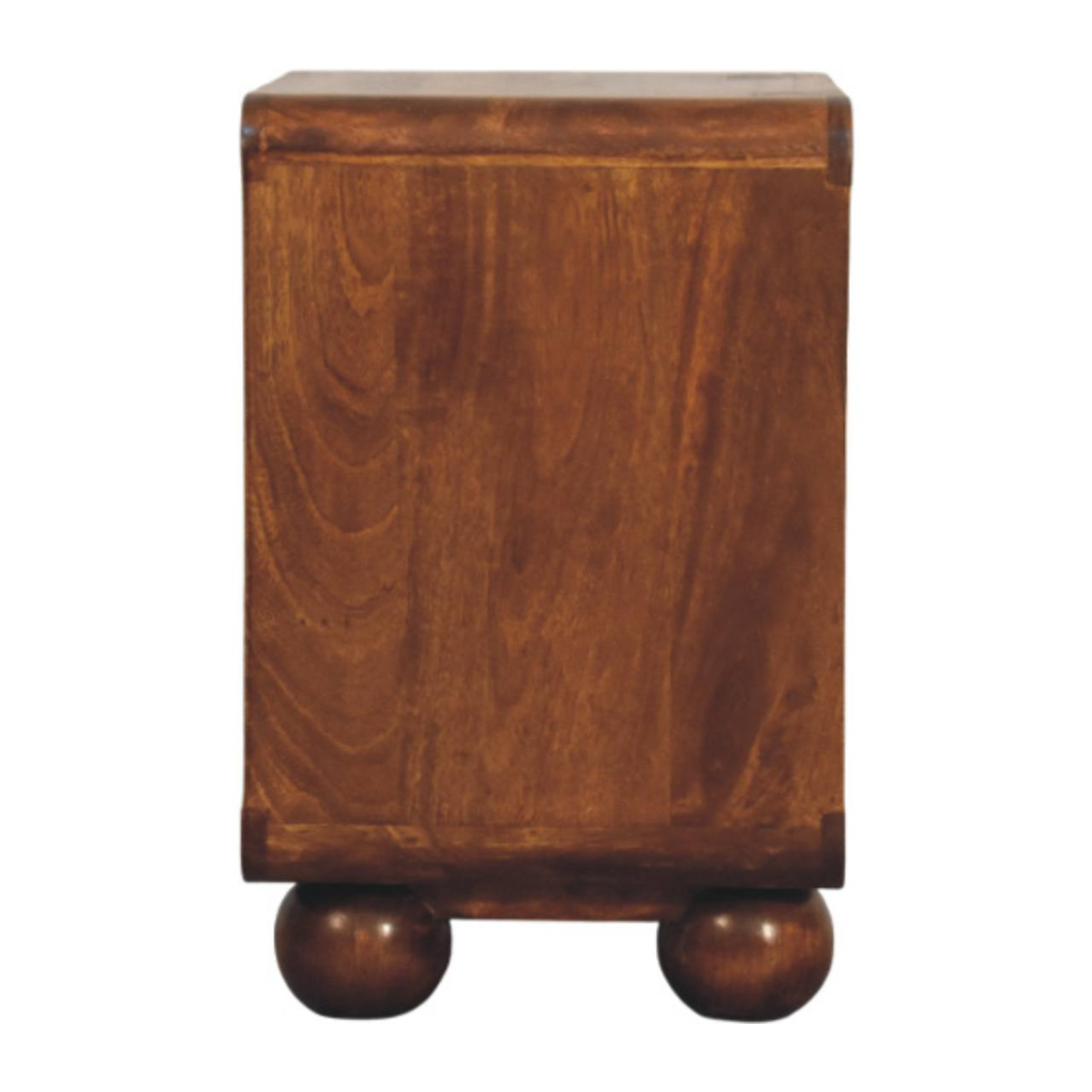 Artisan Furniture Solid Wood Larissa 2 Drawer Chestnut Nightstand, 1 Open Slot, Dark Brown