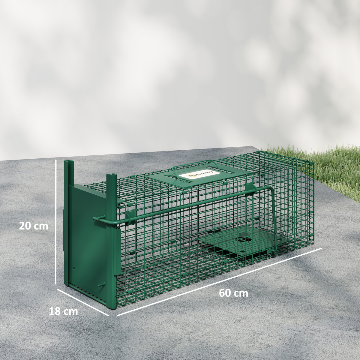 Outsunny Single Door Rat Trap for Small Animals, Dark Green