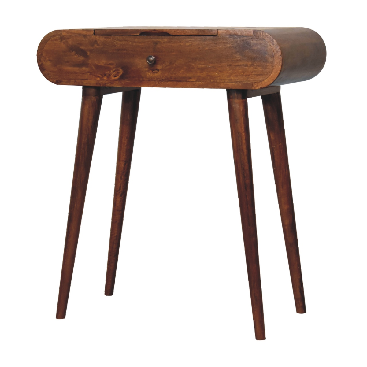 Artisan Furniture Solid Mango Wood Mini Round Chestnut Fold Vanity