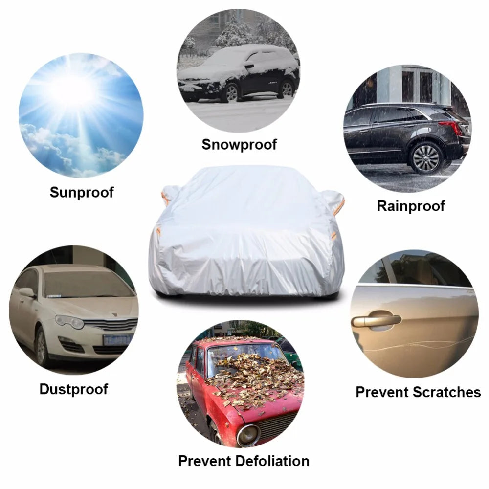 Kayme Add Cotton Car Cover Super Snow Cover Sunshade Waterproof Dustproof Full Universal Auto Protective For Sedan SUV