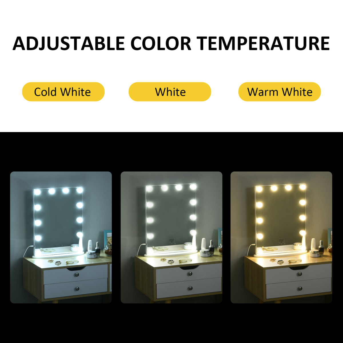 Hollywood Makeup Mirror with Led Light Dimmer Cosmetic Beauty Stage