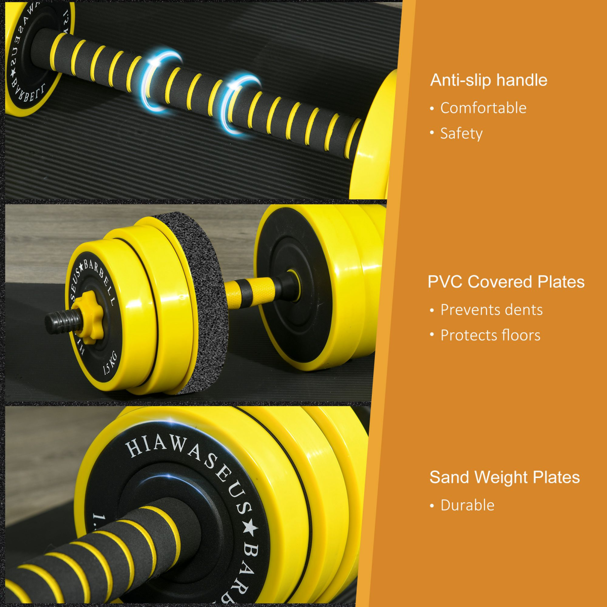 25KG Barbell & Dumbbell Set Fitness Exercise Home Gym Plate Bar HOMCOM