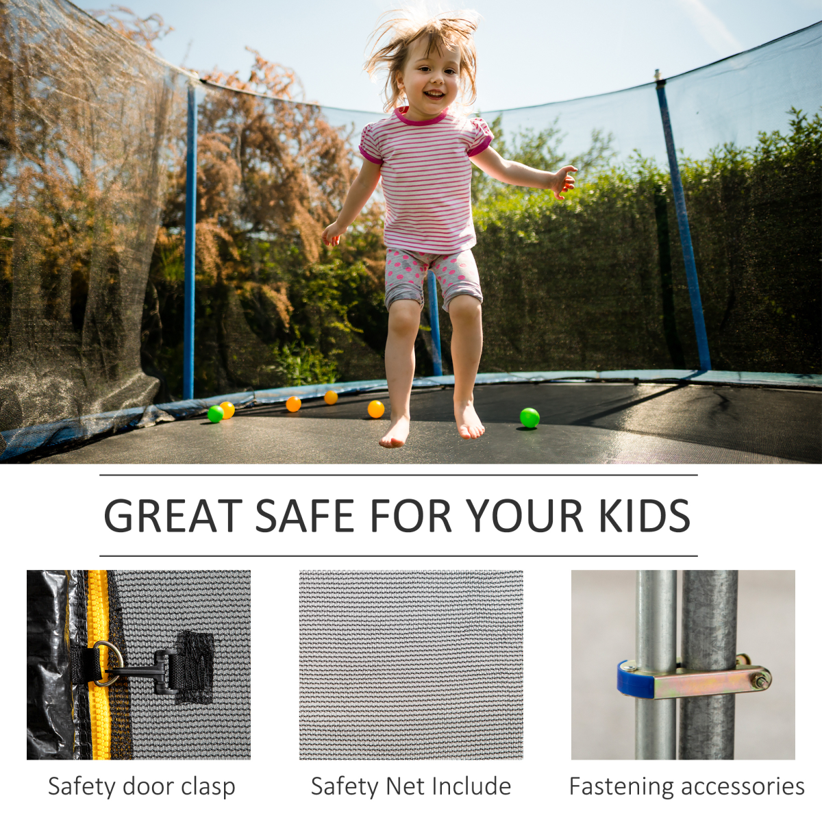 13FT Trampoline Replacement Spare Net Safety Enclosure Net Surround Net