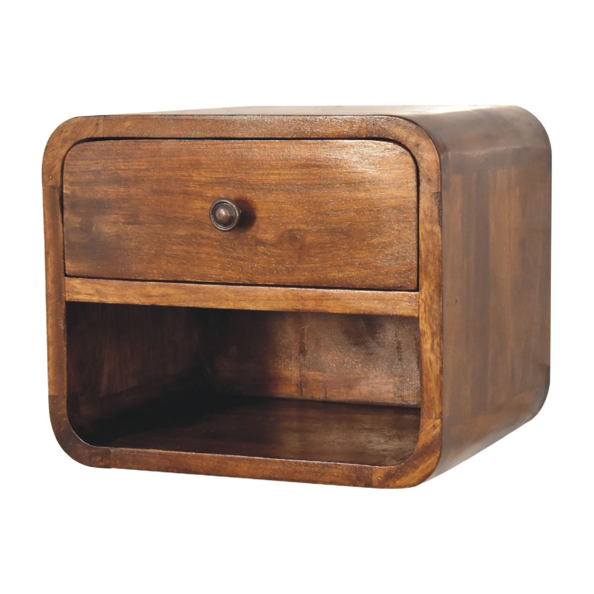 Artisan Furniture Solid Wood Mini Curve Floating Bedside